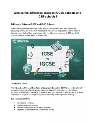 What is the difference between IGCSE schools and ICSE schools