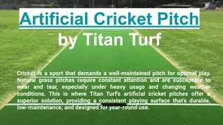 Artificial Cricket Pitch by Titan Turf