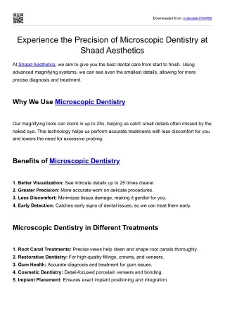 Microscopic Dentistry in India