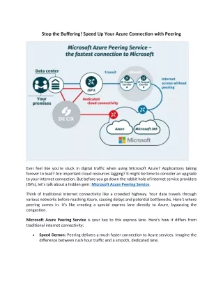 Stop the Buffering! Speed Up Your Azure Connection with Peering