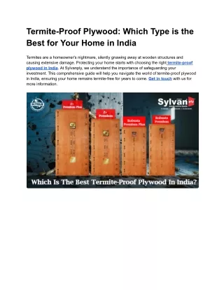 Termite-Proof Plywood_ Which Type is the Best for Your Home in India