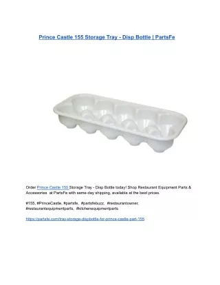 Prince Castle 155 Storage Tray - Disp Bottle _ PartsFe