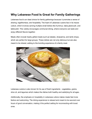 Why Lebanese Food Is Great for Family Gatherings