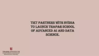 Thapar and NVIDIA Launch Advanced AI & Data Science School