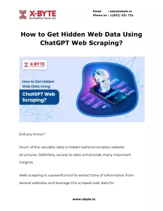 How to Get Hidden Web Data Using ChatGPT Web Scraping?