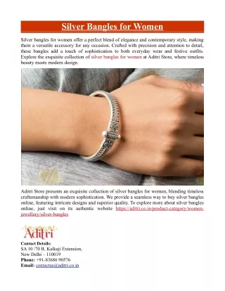 Silver Bangles for Women
