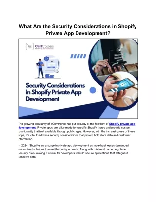 Essential Security Practices for Shopify Private App Development