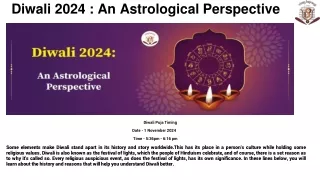 Diwali 2024 _ An Astrological Perspective