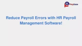 HR payroll management software Minimises Payroll Errors!