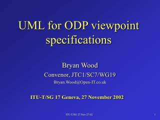UML for ODP viewpoint specifications