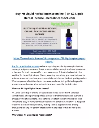 Buy 7H Liquid Herbal Incense online | 7H K2 Liquid Herbal Incense - herbalincens