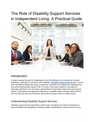The Role of Disability Support Services in Independent Living_ A Practical Guide