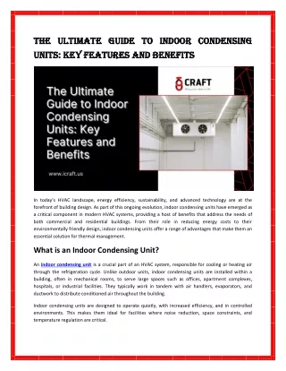 The Ultimate Guide to Indoor Condensing Units