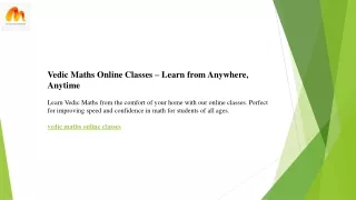 Vedic Maths Online Classes – Learn from Anywhere, Anytime