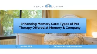 Enhancing Memory Care: Types of Pet Therapy Offered at Memory & Company