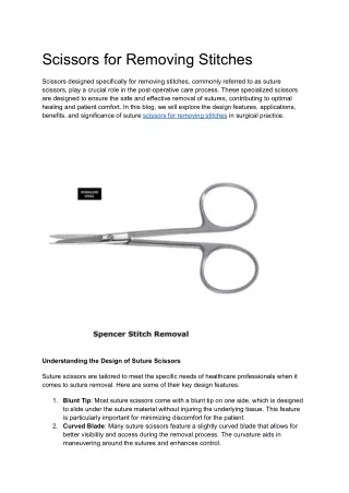 Scissors for Removing Stitches