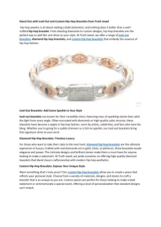 Iced-Out and Custom Hip-Hop Bracelets