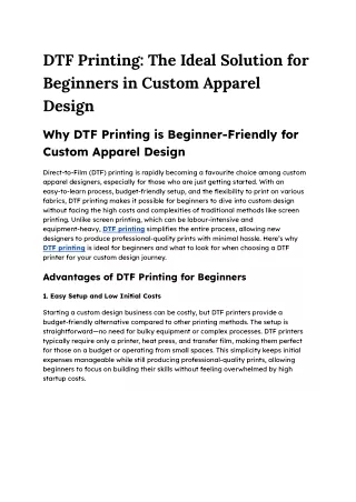 The Ideal Solution for Beginners in Custom Apparel Design