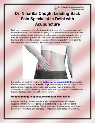 Best doctor for backpain in Delhi