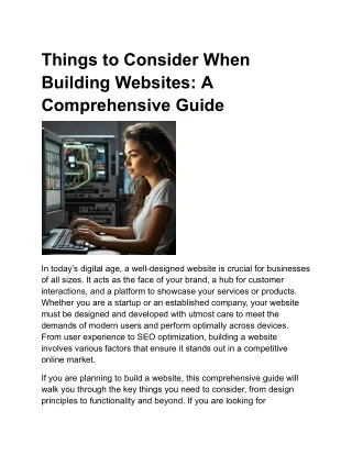 Things to Consider When Building Websites: A Comprehensive Guide