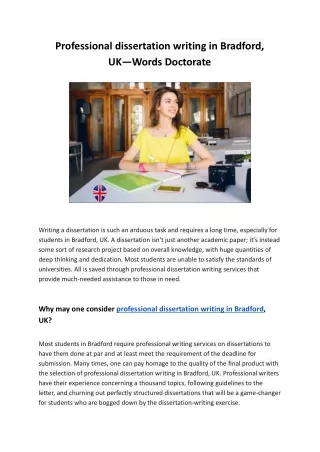 Professional dissertation writing in Bradford, UK—Words Doctorate