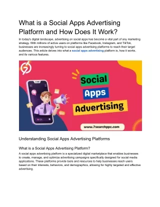 What is a Social Apps Advertising Platform and How Does It Work