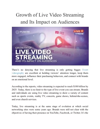 Growth of Live Video Streaming and Its Impact on Audiences (1)