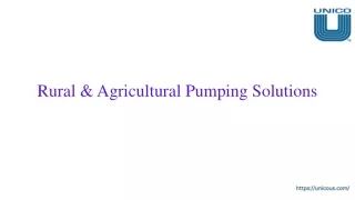 Rural & Agricultural Pumping Solutions | Unico