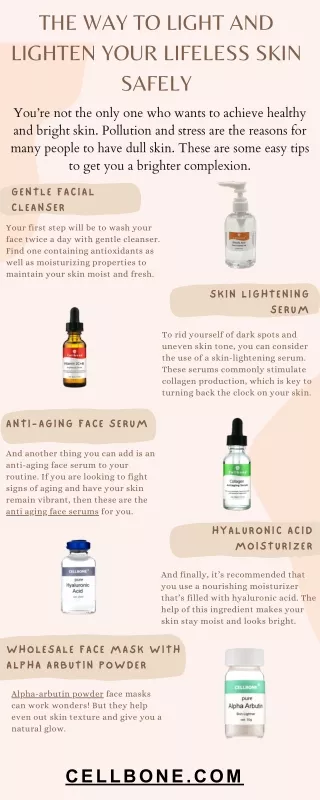 The Way to Light and Lighten Your Lifeless Skin Safely