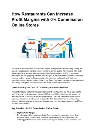 How Restaurants Can Increase Profit Margins with 0% Commission Online Stores
