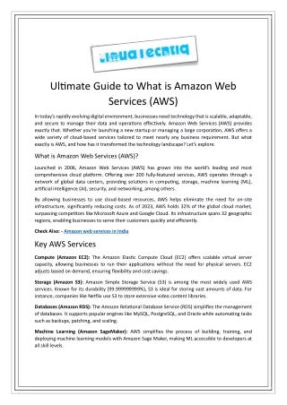 Ultimate Guide to What is Amazon Web Services