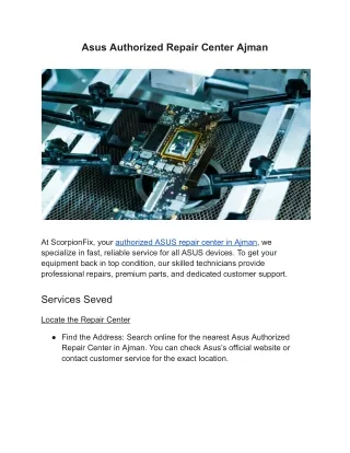 Asus Authorized Repair Center Ajman