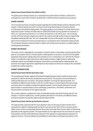 Global Peanut Butter Market