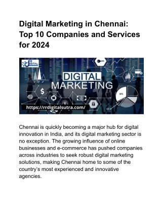 Digital Marketing in Chennai: Top 10 Companies and Services for 2024