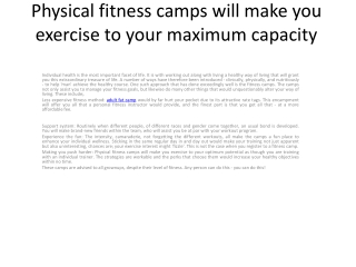 weight loss camp