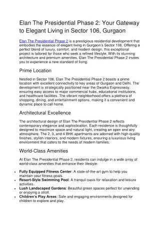 Elan The Presidential Phase 2