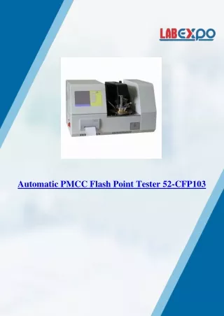 Automatic PMCC Flash Point Tester 52-CFP103