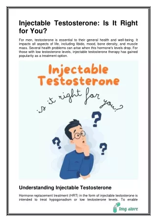 Injectable Testosterone Is It Right for You