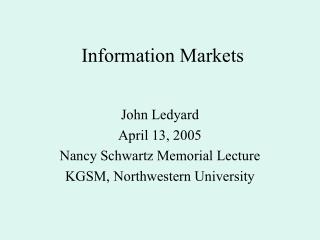 Information Markets