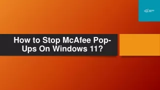 How to Stop McAfee Pop-Ups On Windows 11