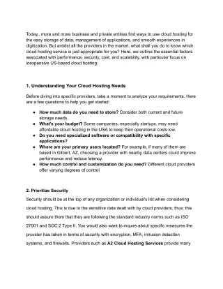 Choose Right Cloud Hosting Service Provider in USA