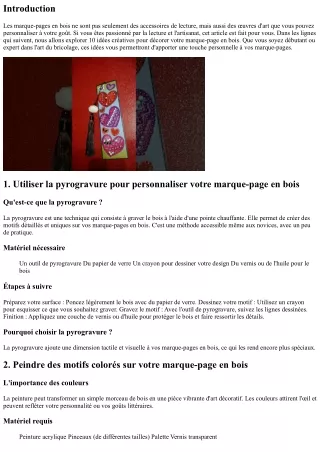 10 idées créatives pour décorer votre marque-page en bois