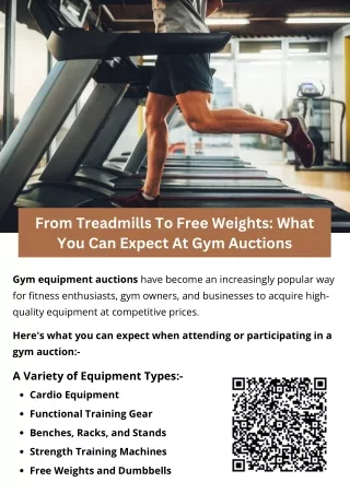 From Treadmills To Free Weights What You Can Expect At Gym Auctions