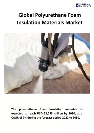 Global Polyurethane Foam Insulation Materials Market
