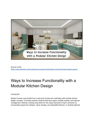 Ways to Increase Functionality with a Modular Kitchen Design