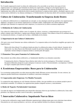 Cultura de Colaboración: Transformando tu Empresa desde Dentro