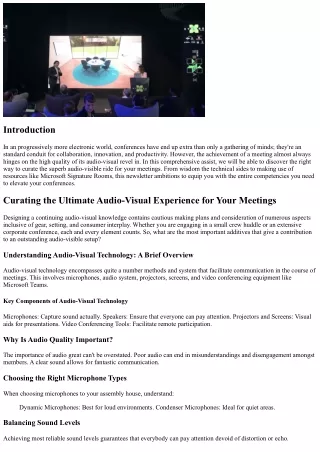 “Curating the Ultimate Audio-Visual Experience for Your Meetings”