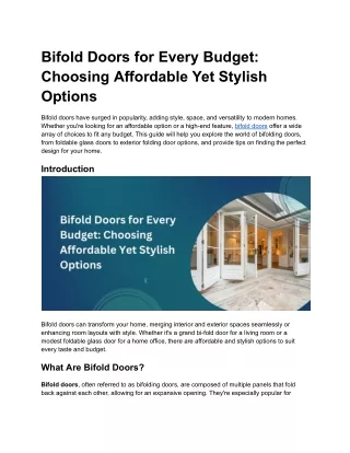 Bifold Doors for Every Budget_ Choosing Affordable Yet Stylish Options