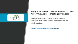 Drug And Alcohol Rehab Centers In SiThe mi Valley Ca Aspirecounselingservice.com