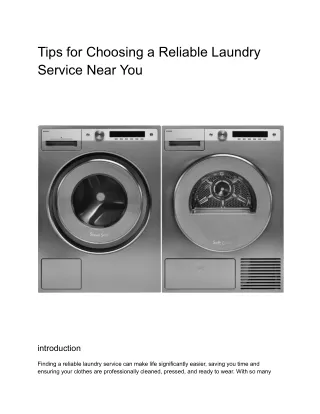 Tips for Choosing a Reliable Laundry Service Near You